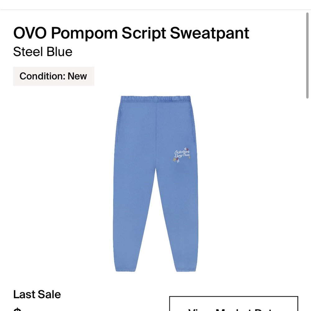 Blue OVO sweatpants joggers